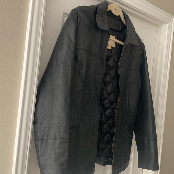 Black Dana Erin genuine Leather jacket size medium - Picture 1 of 7